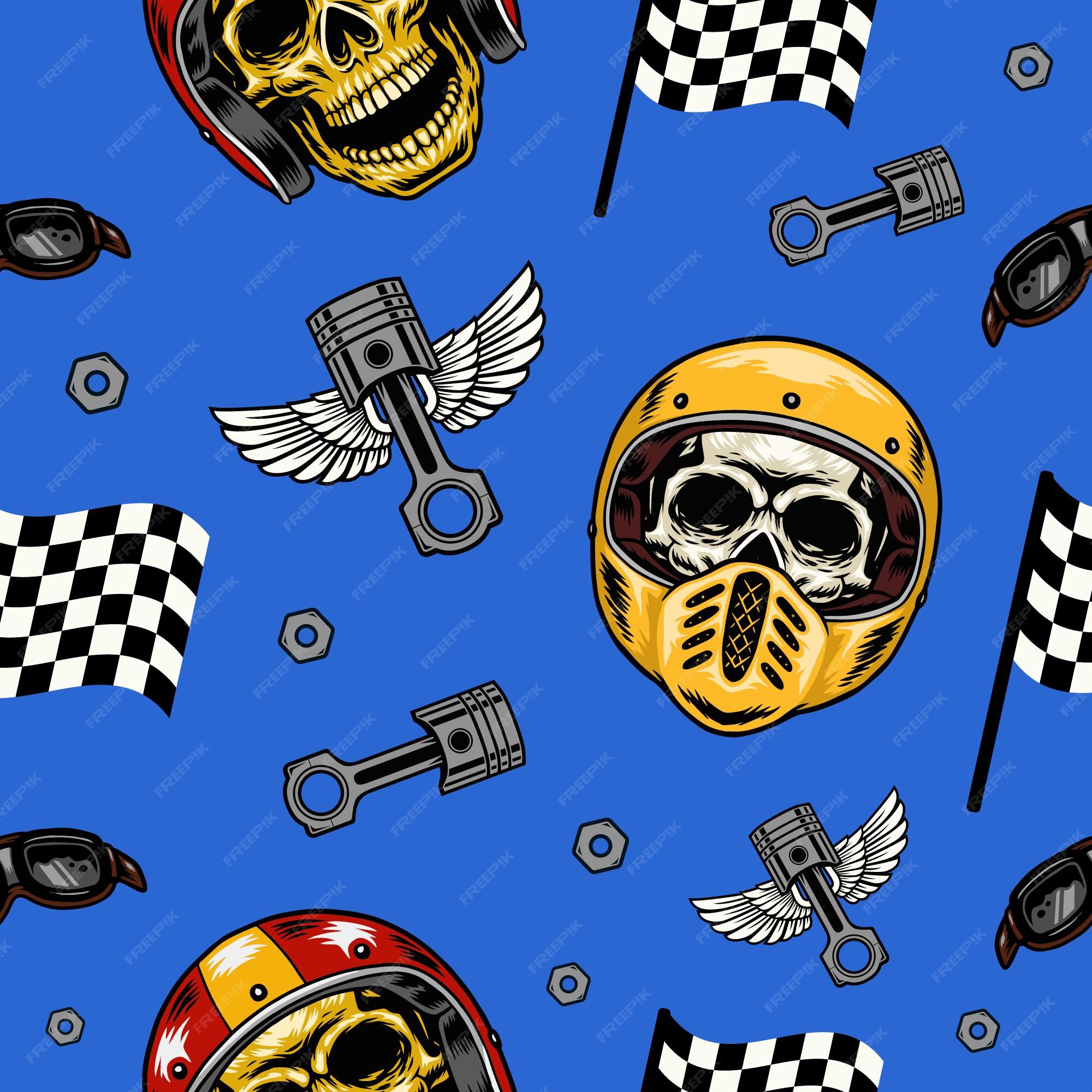 Premium Vector Retro custom racing pattern vector design illustration
