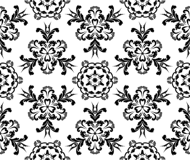 Vector retro damask design template on white backdrop abstract elegant background nature background deco