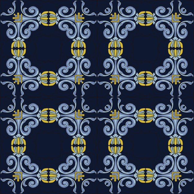 Retro damask seamless pattern 