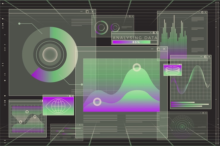 Vector retro data visualization template