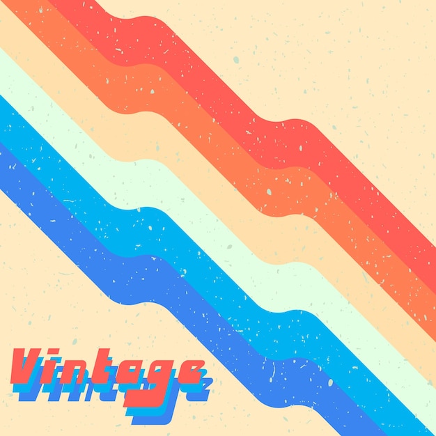 Retro design achtergrond met vintage grunge textuur en lijnen Vector illustratie