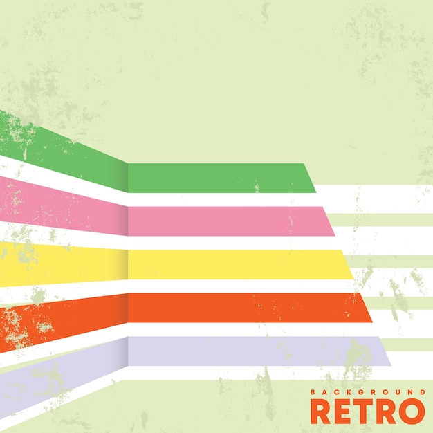 Vector retro design achtergrond met vintage grunge textuur en lijnen vector illustratie