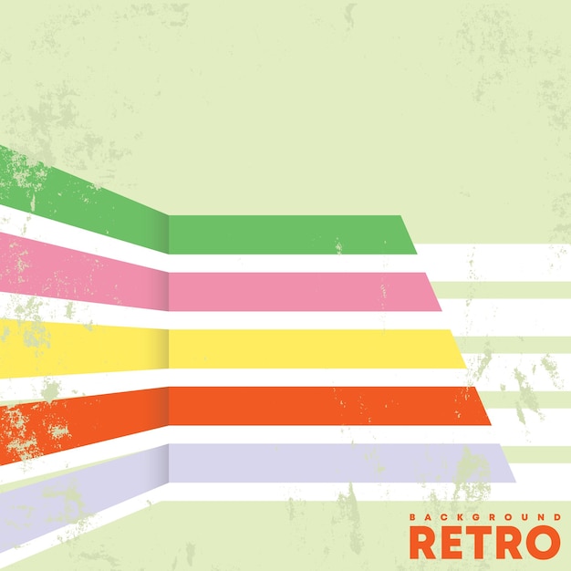 Ретро-дизайн фона с винтажной гранжевой текстурой и линиями векторная иллюстрация