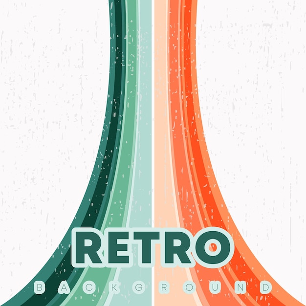 Vector retro design background with vintage grunge texture and colored lines. vector illustration.