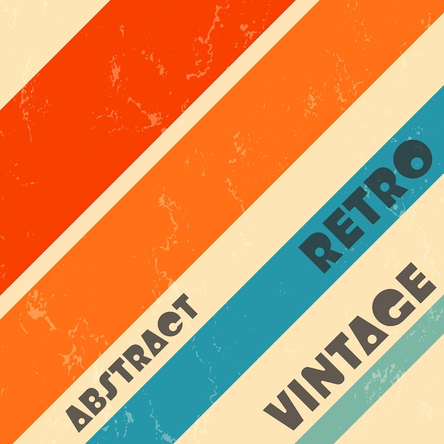 Vector retro design background with vintage grunge texture stripes vector illustration