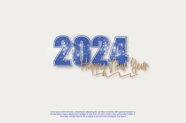 Retro Design Gelukkig Nieuwjaar 2024 Met een donkere en lichte achtergrond