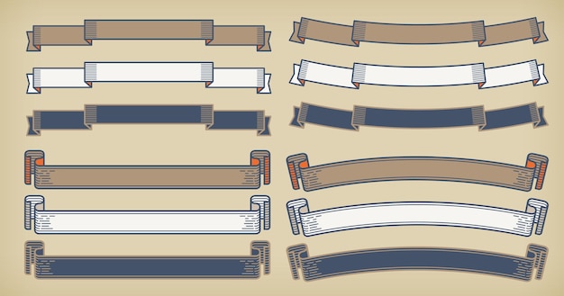 a retro design horizontal label set