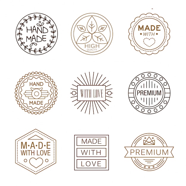 Vector retro design insignias logotypes , hand made