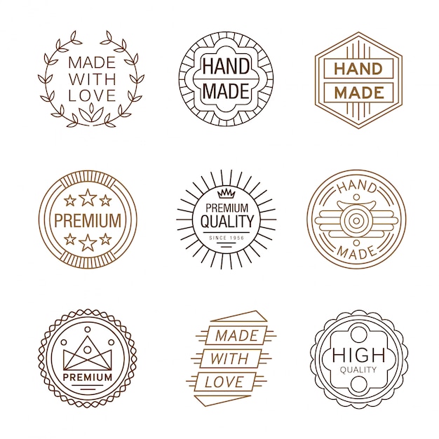 Vector retro design insignias logotypes , hand made