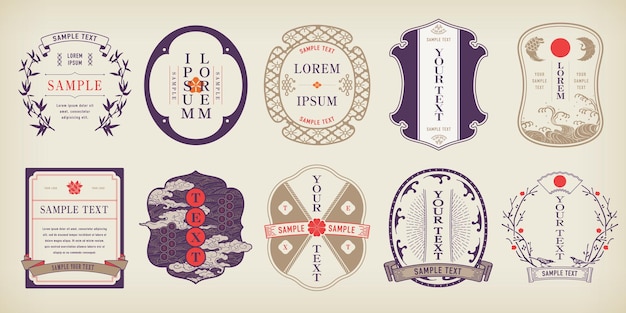 A retro design label set