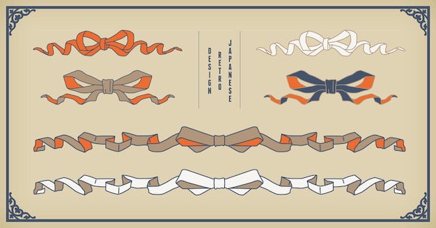 Vector a retro design ribbon set