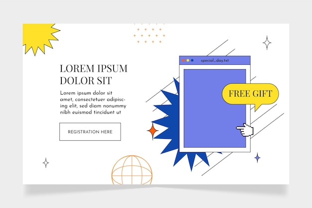 retro design web landing page templates