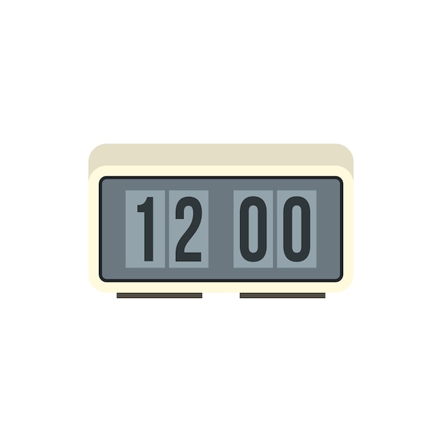 Retro digital table clock icon in flat style icon in flat style on a white background