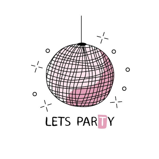 Vector retro disco ball. vector illustration for your graphic design. design for t-shirt and prints