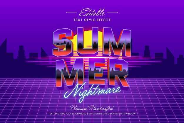 Vector retro disco vector graphic style editable vector 3d text effect