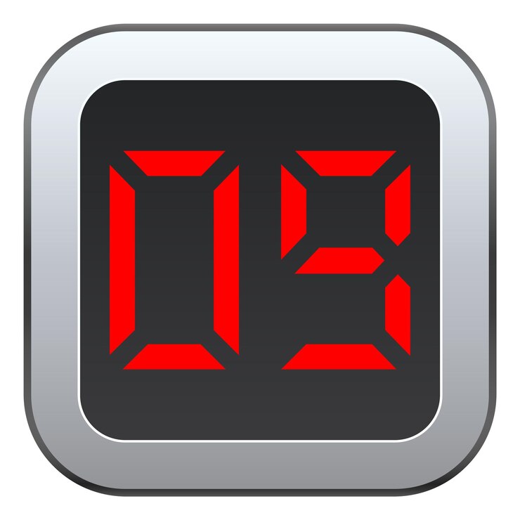 Vector retro display number nine floor elevator screen