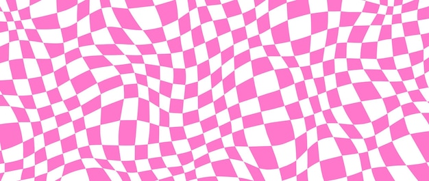 Retro distorted checkerboard background pink trippy psychedelic checkered wallpaper wavy groovy