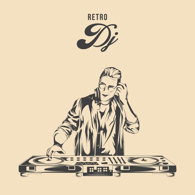 Retro Dj Royalty Free Vector Image