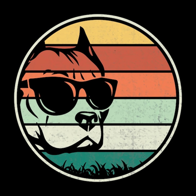 Retro dog t-shirt design premium vector