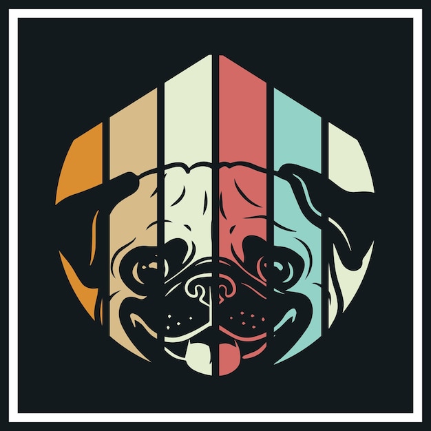 Vector retro dog t-shirt design premium vector