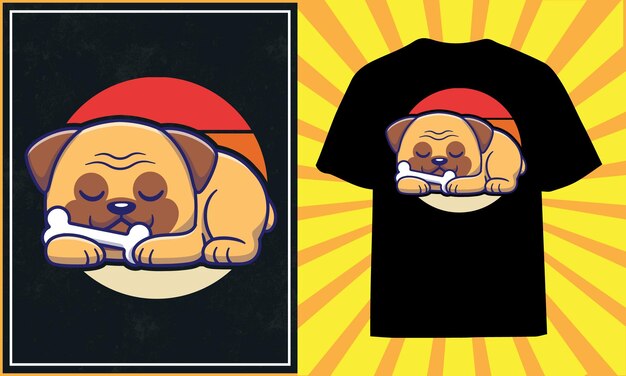 Retro dog t-shirt design premium vector