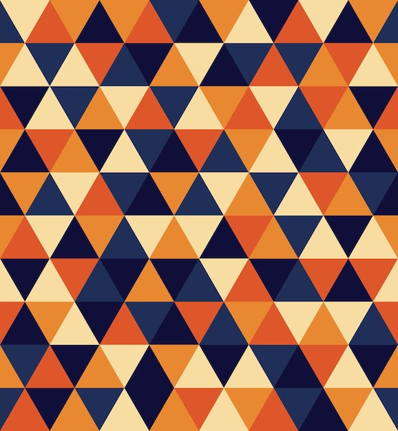 Retro Driehoek vector naadloze patroon Feestelijke vrolijke geometrische vormen achtergrond Abstracte texture