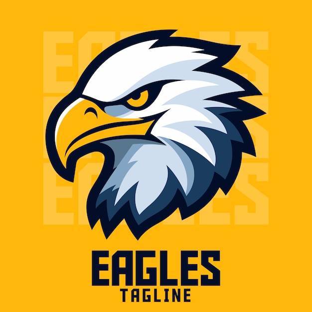 Retro Eagle mascotte vector artistiek logo voor ESport Gaming