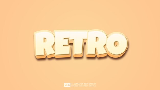 retro editable 3d text effect font illustration