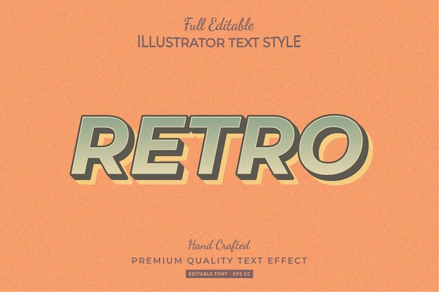 Retro editable 3d text effect