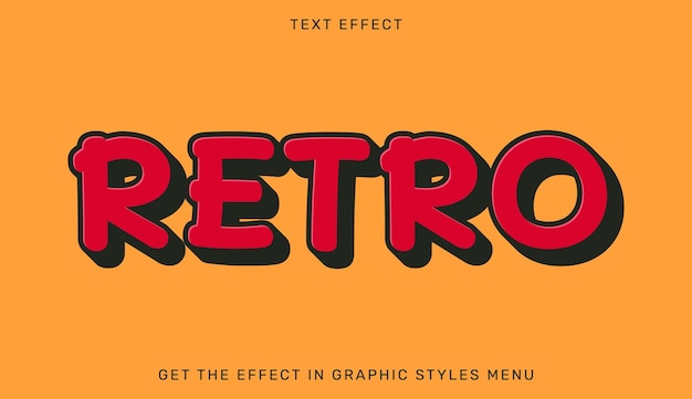 Ретро редактируемый текстовый эффект в 3d стиле Текстовая эмблема для рекламного брендинга и бизнес-логотипа