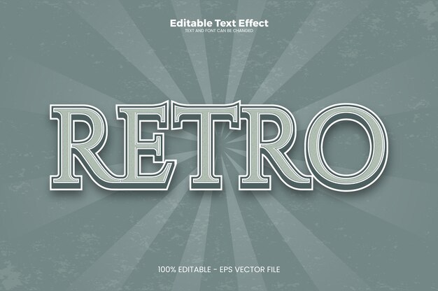 Vector retro editable text effect in modern trend style