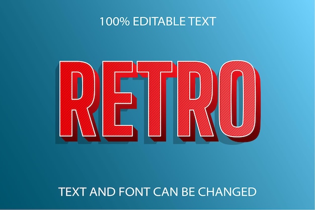 Retro editable text effect retro style