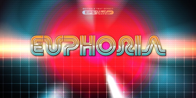 Retro editable text effect style euphoria futuristic 80s vibrant theme with experimental background ideal for poster flyer social media post with give them the rad 1980s touch