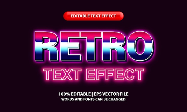 Retro editable text effect style