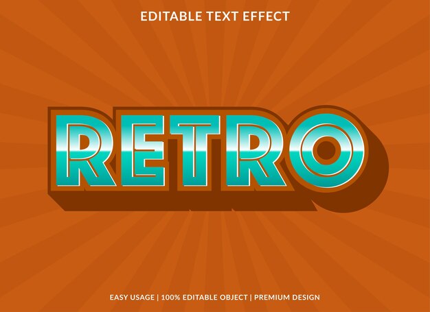 Retro editable text effect template with abstract and premium style