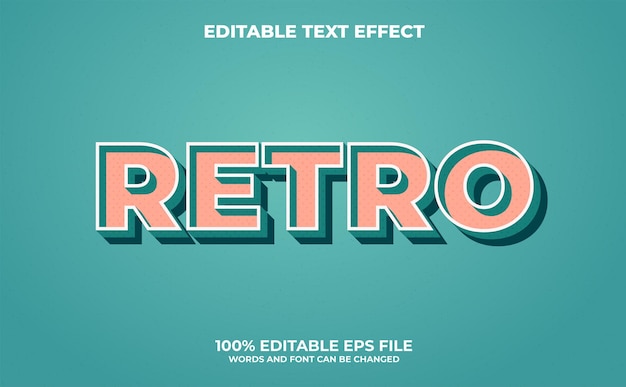 Vector retro editable text effect with modern and abstract style premium vector