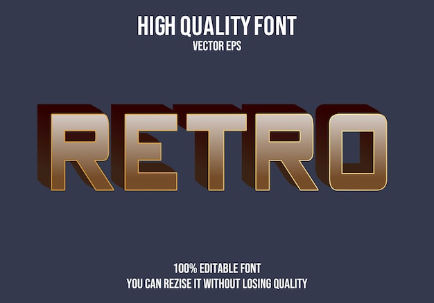 Retro editable text Effect