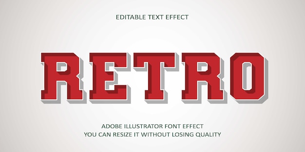 Vector retro editable text effect