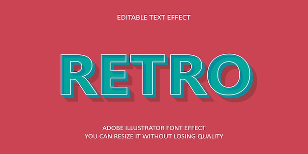 Retro Editable text Effect