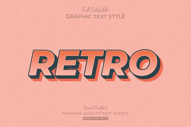 Retro editable text style effect