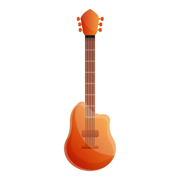Retro elektrische gitaar icoon Cartoon van retro elektrische gitaar vector icoon voor webontwerp geïsoleerd op witte achtergrond