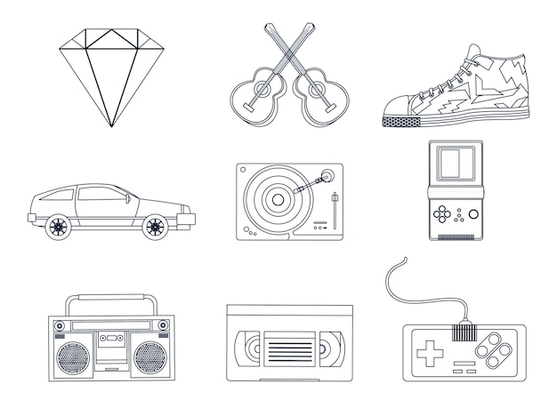 Retro elements icons