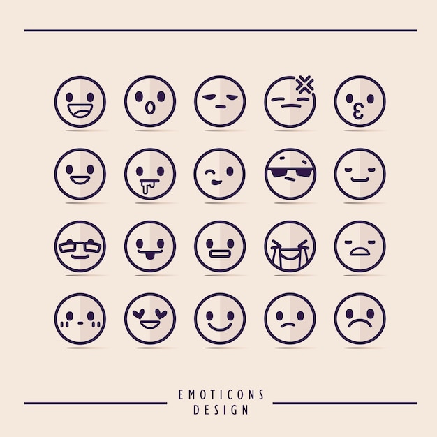 Vector retro emoticons set