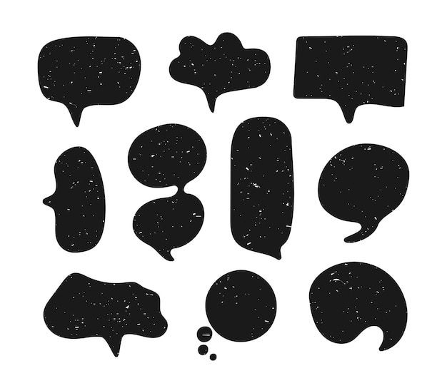 retro empty speech bubble collection template