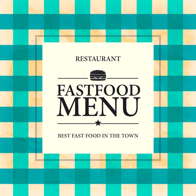 Retro fast food-menu beste fastfood in de stad