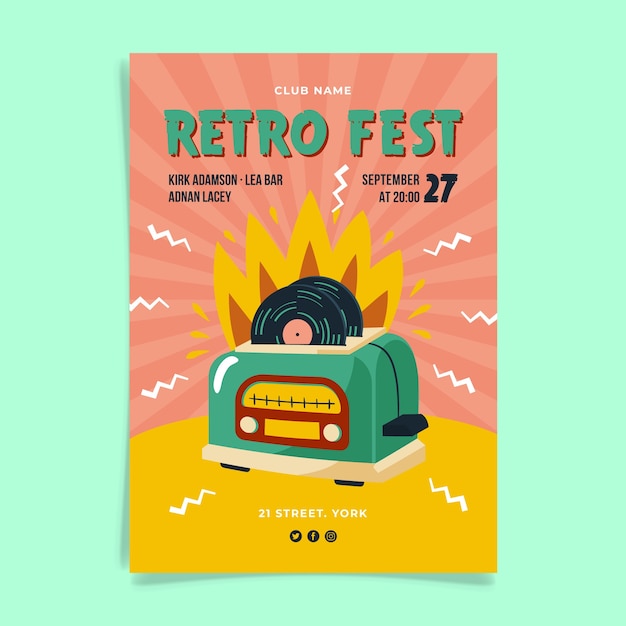 retro fest poster design