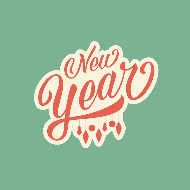 Vettore lettere scritte a mano retrò per il tuo invito e il tuo design happy new year 2024 card retro