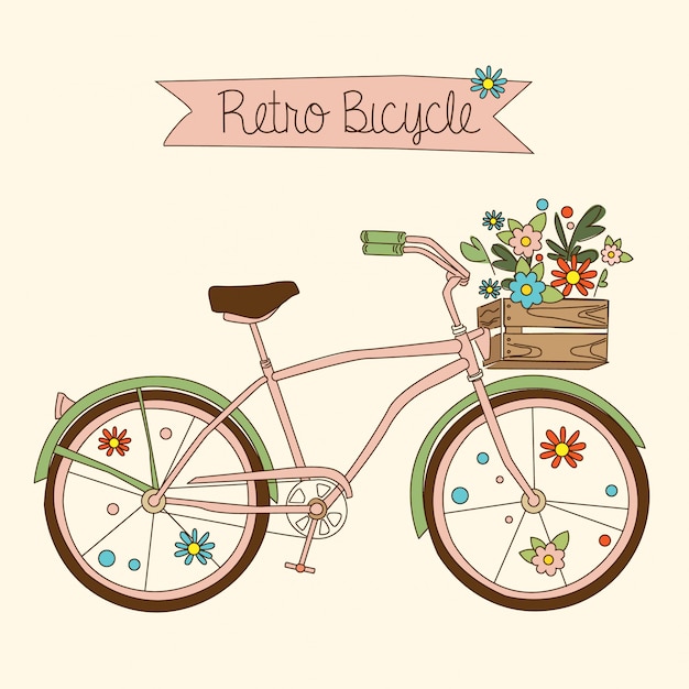 Retro fiets. illustratie.