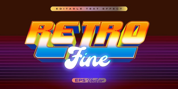 Retro fijn Y2K bewerkbaar teksteffect