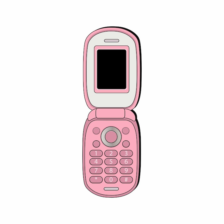 Vector レトロ フリップ フォン ピンク カッコいい クラムシェル フォン